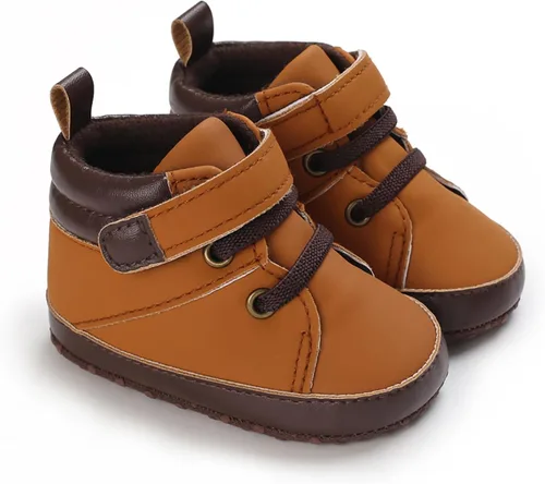 Vista 7 de SOFMUO Zapatos deportivos para bebés, niños y niñas, de piel sintética, antideslizantes, suela de goma suave, botines de vestir para niños pequeños
