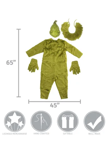 Vista 6 de Enterizo Deluxe de Hombre The Grinch con Máscara de Látex Multicolor
