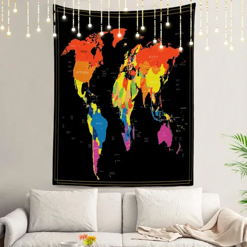 Vista 80 de Shrahala Tapiz de pared de hojas de arce otoñal, hojas rojas llameantes, fondo negro, tapiz grande para colgar en la pared, tapiz decorativo
