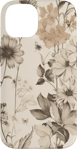 Vista 4 de Aesthetic Minimalist Wildflowers Women Floral Neutral Cream Case for iPhone 17
