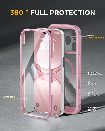 Vista 318 de Miracase Serie de vidrio para iPhone 11 de 6.1 pulgadas, funda protectora de cuerpo completo resistente mejorada con protector de pantalla de vidrio