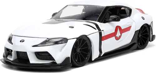 Vista 5 de Robotech 1:24 2020 Toyota Supra - Coche fundido a presión y figura de Rick Hunter de 2.75 pulgadas, juguetes para niños y adultos