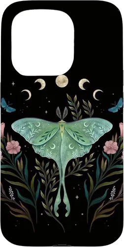 Vista 14 de Funda estética Witchy Luna Moth Flower Floral Moon Phases para iPhone 12 mini