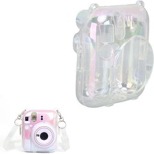 Vista 8 de Funda transparente para mini 12 instantáneos, cámara de película con capacidad para 10 películas en la parte posterior y correa ajustable