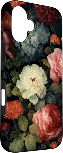 Vista 3 de Vintage Dark Flower Pattern Moody Floral Case for iPhone 16