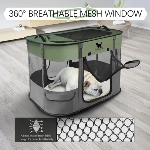 Vista 3 de Rest-Eazzzy Corralito para Perros, Corralito Plegable para Gatitos para Perros Medianos, Corralito Portátil para Mascotas con Cubierta de Sombra