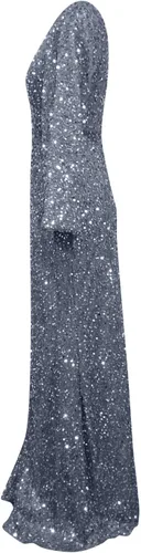 Vista 4 de Vestidos Manga Larga lentejuelas para Mujer, Vestido Fiesta Baile ajustado purpurina Brillante, cóctel formal