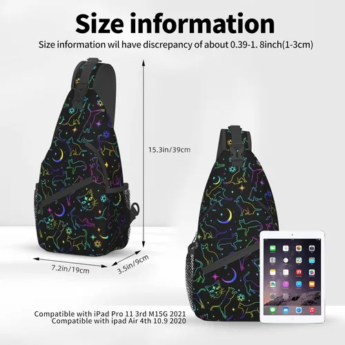Vista 6 de Bolso bandolera para mujer, bolso cruzado tipo bandolera tipo bandolera para el hombro, bolsa de pecho para viajes, senderismo, gimnasio, antirrobo