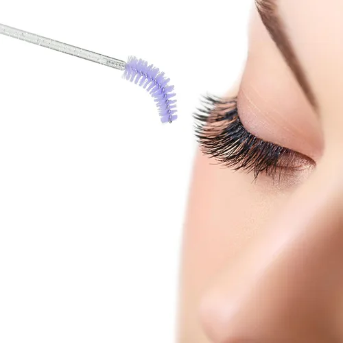 Vista 4 de G2PLUS 300 unidades de brochas desechables para rímel, kit de maquillaje con cepillo de pestañas de cristal, varillas ajustables para extensiones