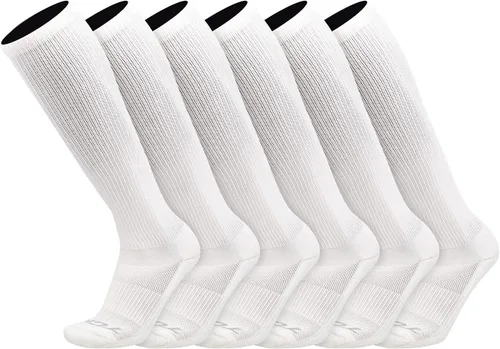 Vista 11 de Calcetines de trabajo por encima de la pantorrilla para hombres y mujeres 9-11, 10-13, 13-15, absorben la humedad, calcetines altos acolchados hasta