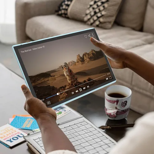 Vista 2 de Tablet de 10 pulgadas con estuche protector y lápiz táctil, tabletas Android 15, 8GB RAM 32GB ROM/1TB de expansión, 8H 6000mAh batería Wifi
