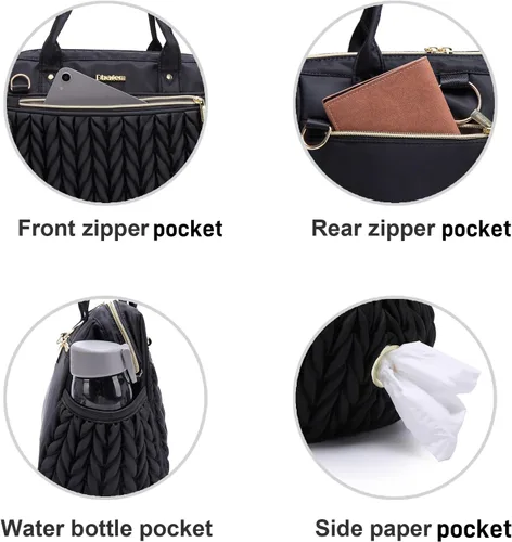 Vista 3 de Bolso Pequeño de Pañales, Bolso Mediano de Pañales Convertible para Mujer, Bolso de Pañales de Mano y Bandolera