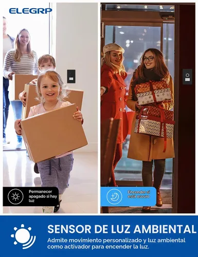 Vista 7 de ELEGRP Interruptor inteligente con sensor de movimiento, interruptor de luz Wi-Fi de 3 vías de 2.4 GHz, compatible con Alexa y Google Assistant