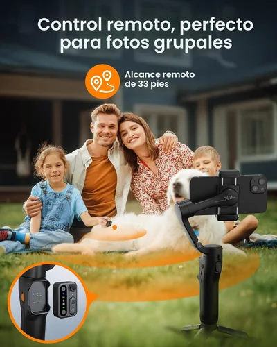 Vista 5 de Estabilizador de cardán iSteady X3 SE de hohem para iPhone, estabilizador de teléfono con control remoto desmontable, cardán plegable portátil de 3