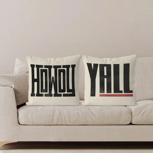 Vista 3 de IWXYI Fundas de almohada Howdy - Decoración occidental del hogar, 18 x 18, estilos suroeste y rancho