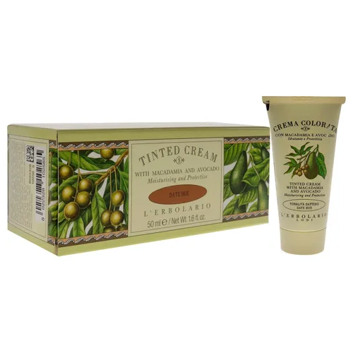 Vista 3 de L'Erbolario Crema facial tintada, tono de dátil, 1.6 oz Hidratante, innovadora loción de maquillaje, protege de arrugas y sequedad, macadamia