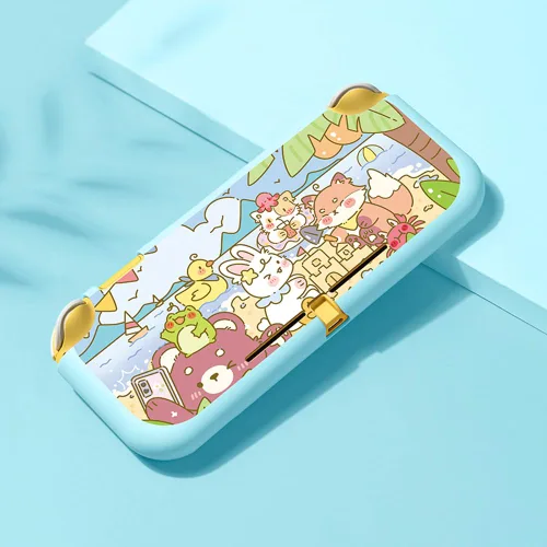 Vista 7 de PERFECTSIGHT Frog Bear Bunny Kitty Case Compatible with Nintendo Switch Lite Protective Case, Kawaii Soft TPU Slim Protective Cover for Kids Boys