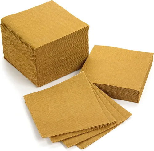 Vista 9 de AH AMERICAN HOMESTEAD Servilletas de cóctel de papel, servilletas desechables similares al lino, 4.75 x 4.75 pulgadas, servilletas cuadradas a Azul