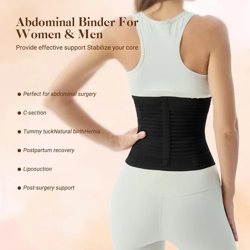 Vista 7 de Postpartum Belly Band for Women: Abdominal Binder Post Surgery Compression Support Belt - Waist Trainer Girdle C Section Wrap