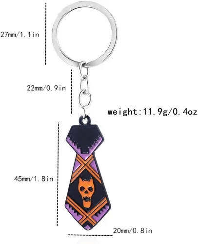 Vista 2 de FunBoat JJBA JoJo - Llavero de flecha con soporte, diseño de diamante loco de Josuke y Kira Killer Queen, regalo para adolescentes, hombres y mujeres