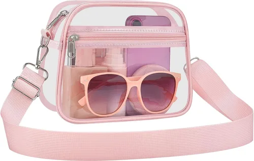 Vista 13 de COK Bolsa transparente para eventos de estadio, bolsas cruzadas para mujeres y hombres, bolso transparente para conciertos y festivales
