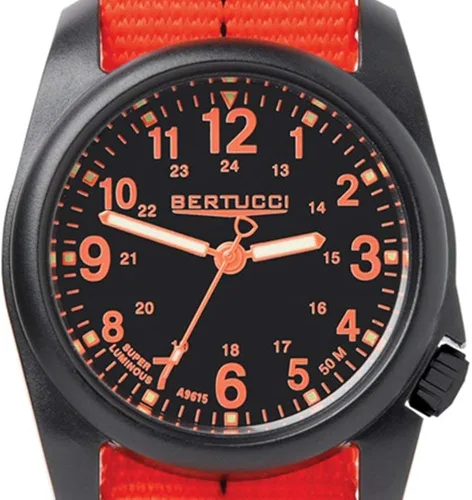 Vista 8 de BERTUCCI 11042 DX3 - Reloj de resina de campo con correa de nailon naranja con esfera negra, Negro -, Casual