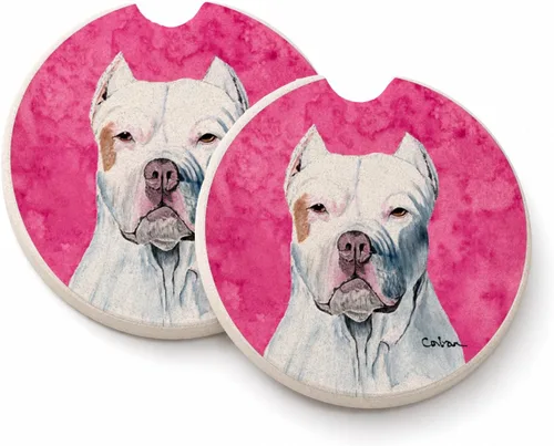 Vista 35 de Caroline's Treasures SS4767-BUCARC - Juego de 2 portavasos para automóvil, diseño de bulldog inglés, absorbentes para automóvil, portavasos