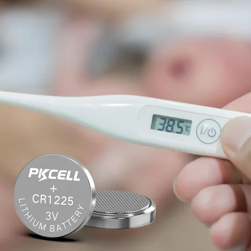 Vista 3 de PKCELL CR1225 batería de litio de 3 V, modelo CR 1225, pilas de botón para termómetro, vida útil de 5 años (5 unidades) Compatible con termómetro