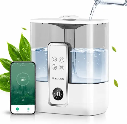 Vista 10 de FLYMOON Humidificadores de niebla fría de 5L de llenado superior con 28dB Tuya App & Touch Control, Auto-Off, 12H Timer, 50 Hour Runtime