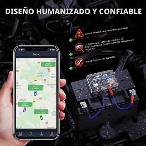 Vista 8 de ANCEL BM200 Blue-US Monitor de batería 12V Bluetooth automotriz