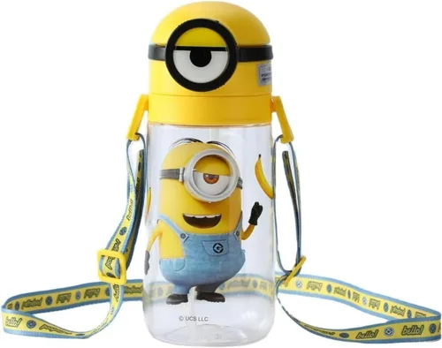 Vista 10 de MINISO Minions - Vaso de viaje de acero inoxidable de 17 onzas con correa, botella de agua aislada al vacío con tapa y soporte para taza de café