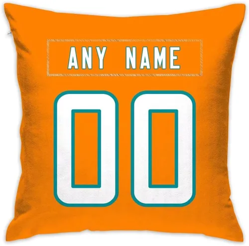 Vista 3 de Fundas de almohada de fútbol personalizadas, paquete de 2 unidades, almohadas decorativas, números de nombre, regalos para hombres y mujeres, 18 x