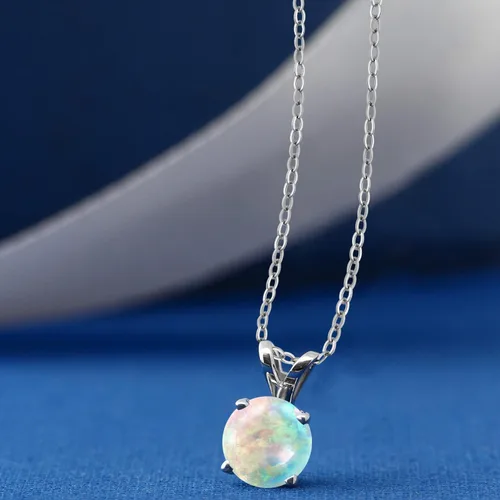 Vista 68 de Gem Stone King Collar con colgante solitario de plata de ley 925 de 0.236 in con piedra natal redonda Collar de 4 puntas para mujer Con cadena