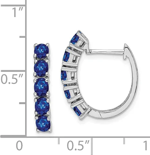 Vista 4 de Juego de aretes de aro de plata de ley 925 con bisagras de zafiro para las orejas joyería fina para mujeres regalos para ella Plata de ley Cristal