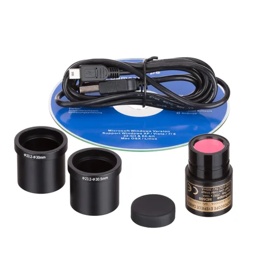 Vista 7 de AmScope Cámara Digital de Microscopio USB de 5.0 MP para Video Fijo y en Vivo con Capturador de Imágenes + Kit de Calibración