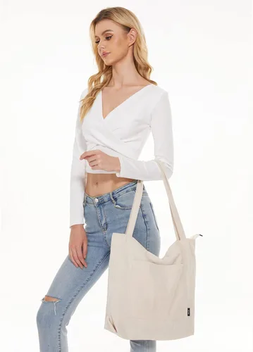 Vista 9 de KALIDI Bolso de mano de pana para mujer, bolso de hombro grande con bolsillo con cremallera, bolso Hobo casual de gran capacidad, bolsa de trabajo