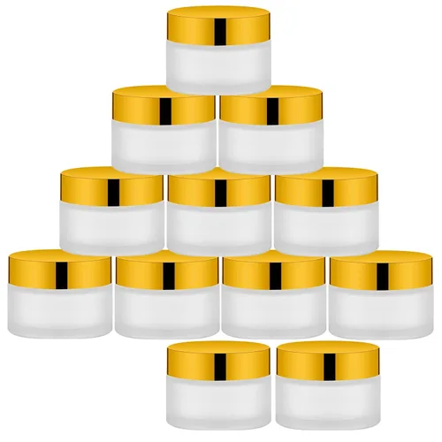 Vista 15 de Lil Ray - Tarros de crema de vidrio vacíos ámbar de 1 onza 12PCS Reusable Round Containers Jars for Facial Cream, Eye Cream with Black Lid, DIY