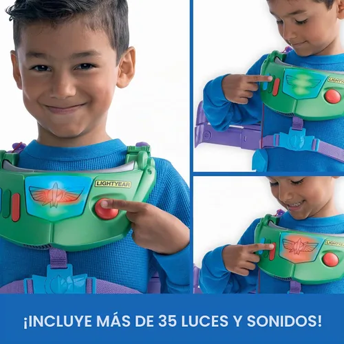Vista 3 de Mattel Disney and Pixar Toy Story 5 Hi-Tech Space Ranger Jetpack, Kids Role Play Gear, Wings Transform, Lights & Sounds, Adjustable Strap