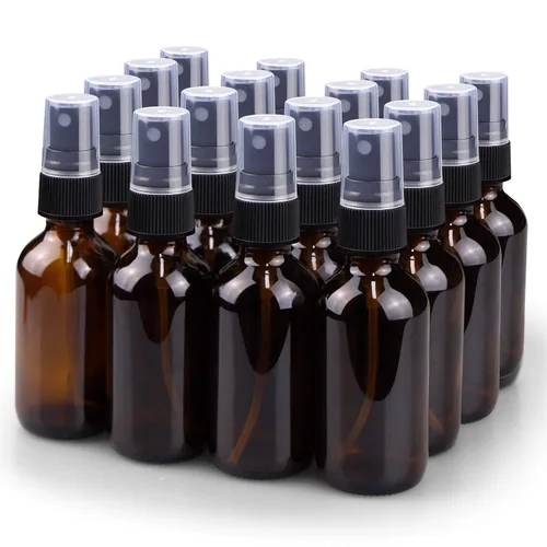 Vista 9 de Botella con atomizador, botellas de spray de vidrio de niebla fina de 2 onzas, recipientes de líquido recargables pequeños para regar la limpieza