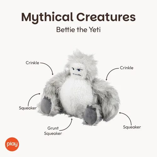 Vista 2 de P.L.A.Y. - Bonitos juguetes de peluche para perros, criatura mítica, juguete masticable duradero con temática de cuento de hadas, ideal