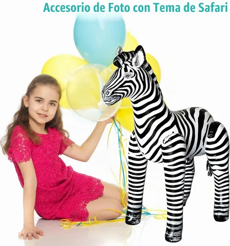 Vista 5 de Tigre inflable de tamaño real, 96" de largo, 32", Cebra
