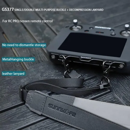 Vista 4 de Taoke D JI RC Pro Accesorios Correa de cuello ajustable de piel sintética, cordón con hebilla de aleación de aluminio CNC para controlador RC Pro
