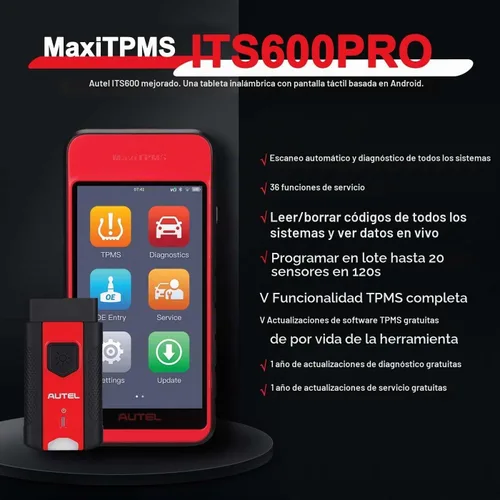 Vista 2 de Autel MaxiTPMS ITS600Pro herramienta de programación TPMS con TPMS completo, actualización 2025 de ITS600, todos los diagnósticos del sistema