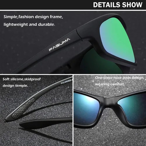 Vista 50 de Gafas de sol deportivas polarizadas para hombres, ciclismo, conducción, pesca, protección UV400