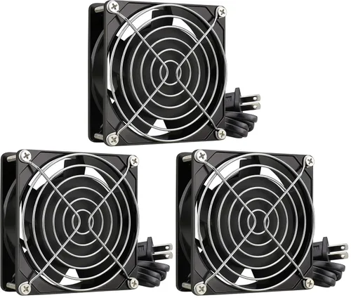 Vista 12 de GDSTIME Ventilador Axial de 90mm, 110V 120V CA, 92 mm x 92 mm x 25 mm, de rodamiento de bolas doble con cable de alimentación para proyectos