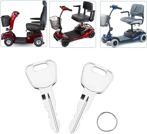 Vista 2 de Llaves de repuesto compatibles con Shoprider Mobility Scooters Cutie L, Dasher 3/4/9, Scootie, Sprinter, Sunrunner 3/4, Start Electric Scooter, 2