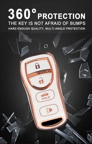 Vista 6 de ontto Funda de llave de 3 botones para Nissan Altima Armada 2002-2006, funda suave y duradera para llave remota, protección completa, compatible