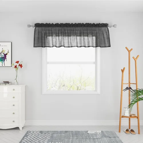Vista 13 de UPOPO Paneles de Cortina Beige Pequeños Cortinas Transparentes de Gasa de 16 Pulgadas de Largo Cortinas de Cocina de Voile con Textura de Lino