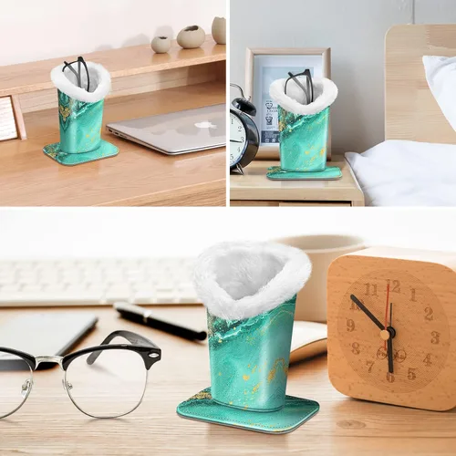 Vista 78 de Fintie Soporte para anteojos forrado de felpa con base magnética, estuche de cuero vegano prémium para lentes