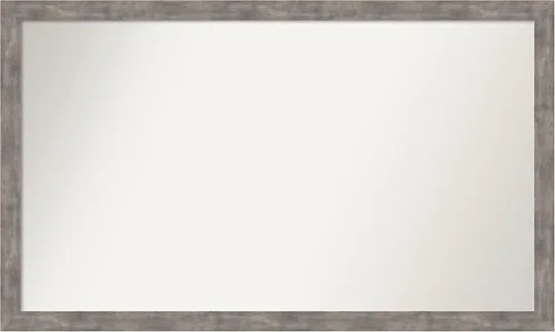 Vista 221 de Amanti Art Silver Bathroom Mirror for Over Sink, 26x45 Custom Made Marred Pewter Rectangle Vanity Mirror, Oversize Casual Wood Frame, Hangs Estaño